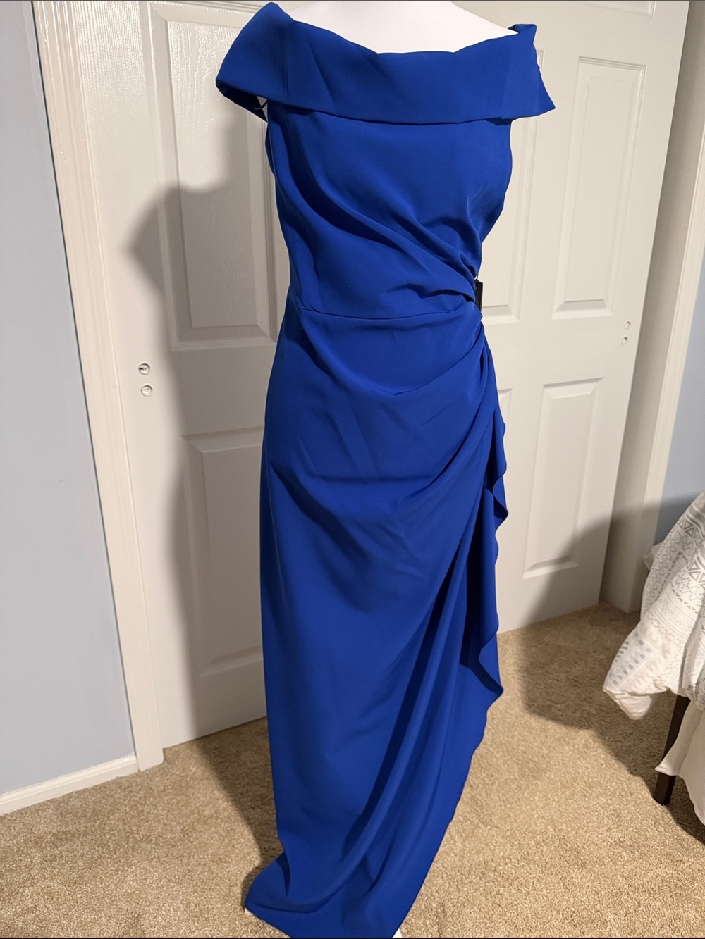 NWT - Elegant Off-Shoulder Royal Blue Evening Gown